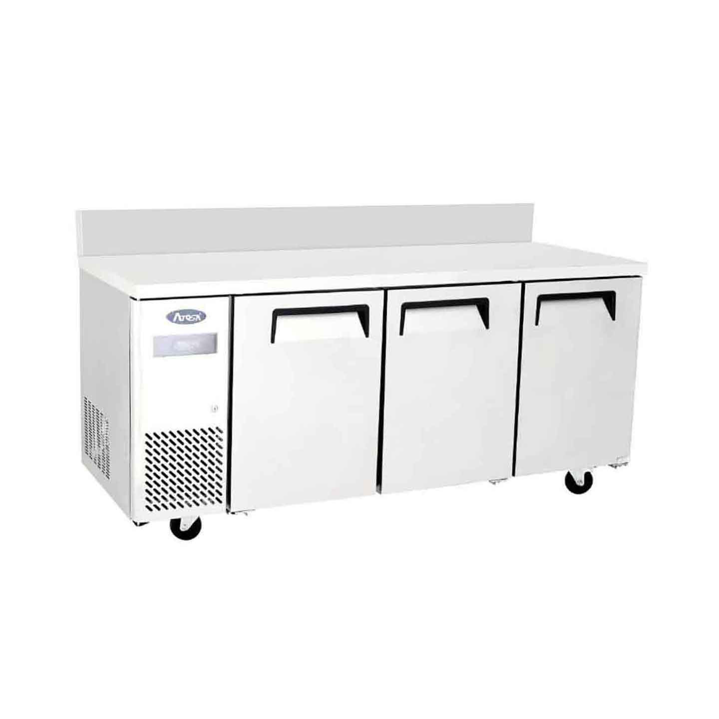 Table réfrigérée positive compacte 3 portes 470 L avec dosseret Atosa