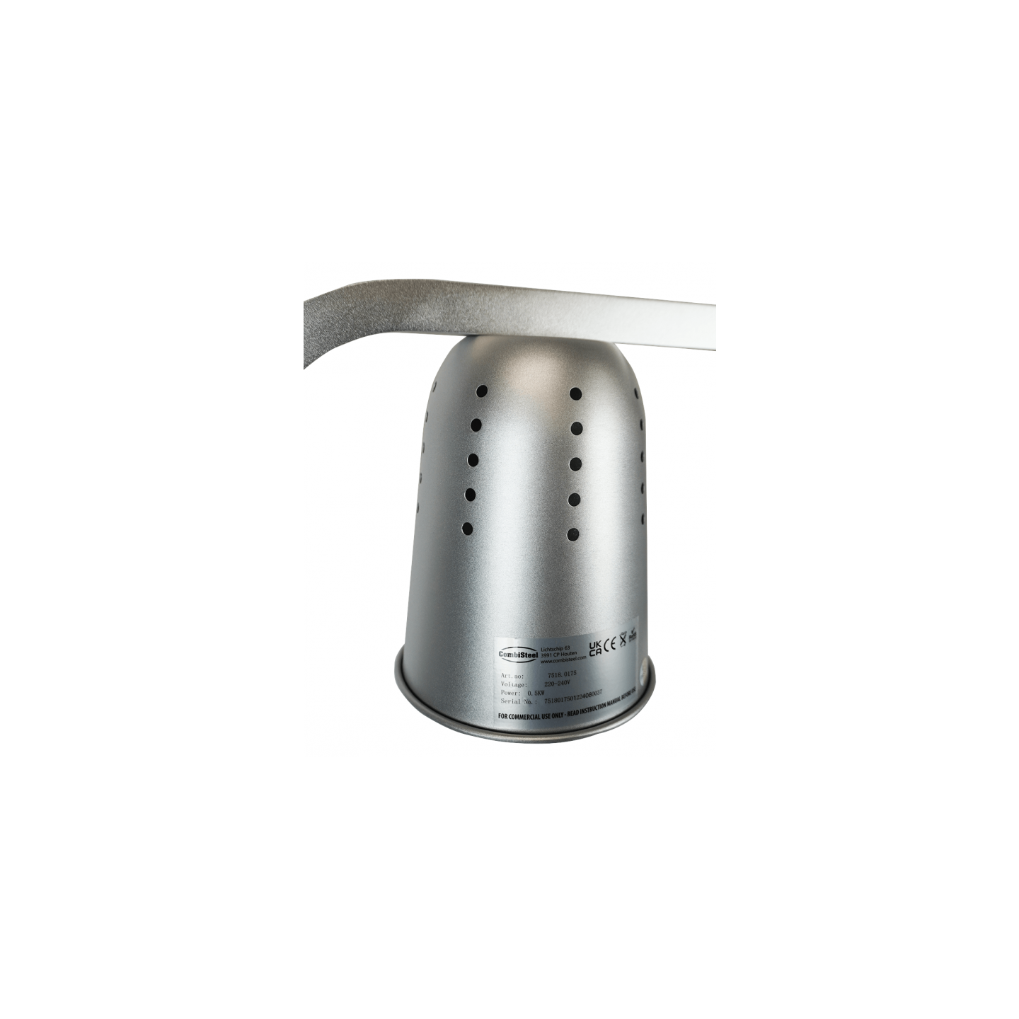 Lampe Chauffante Pro Argent Inox Combisteel 7518.0175 - mondialchr.com