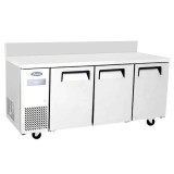 Table réfrigérée compacte négative 3 portes 470 L avec dosseret Atosa