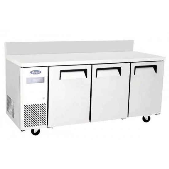 Table réfrigérée compacte négative 3 portes 470 L avec dosseret Atosa