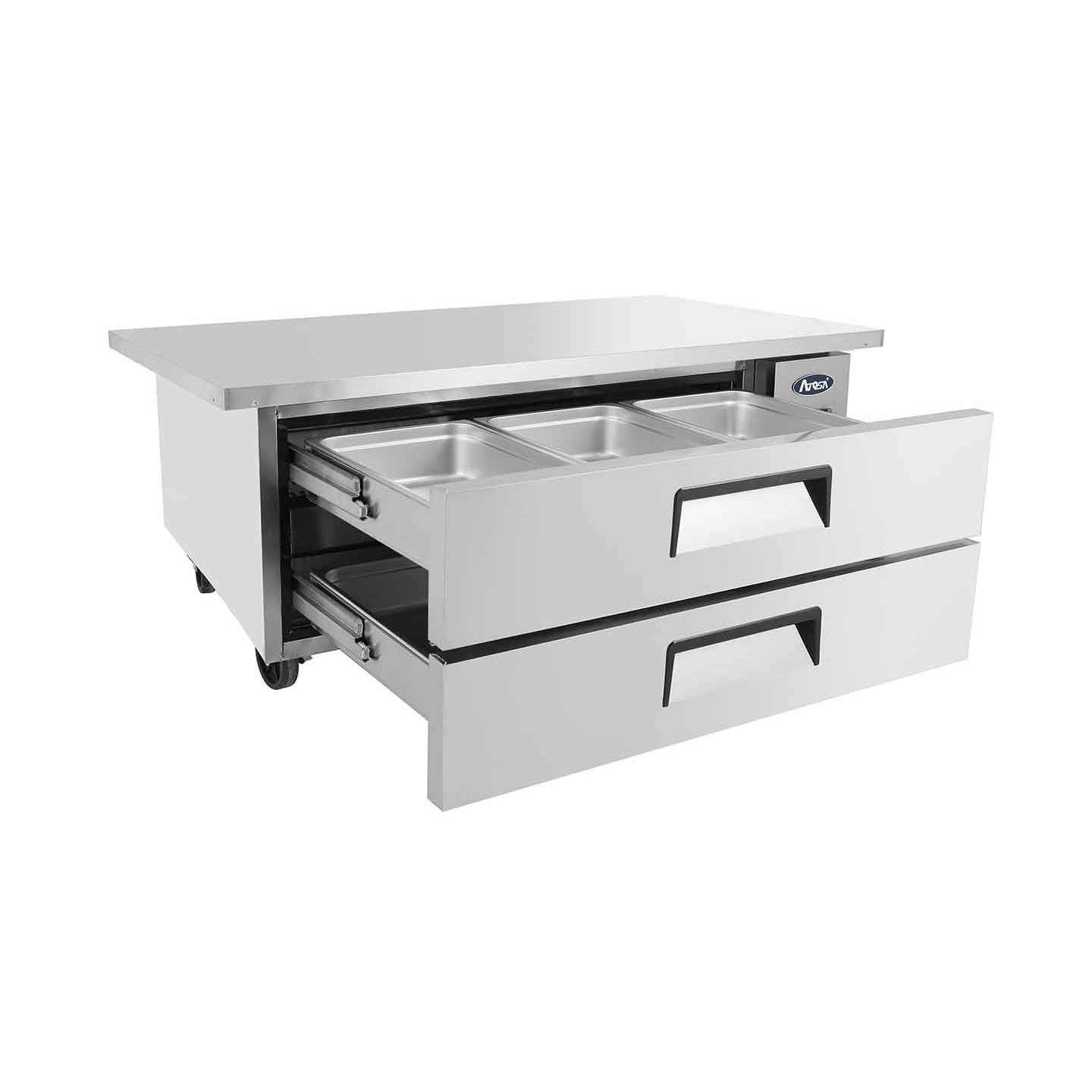 Soubassement réfrigéré positif tropicalisé 2 tiroirs 1323 mm Atosa