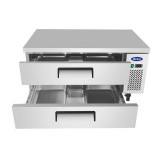Soubassement réfrigéré positif tropicalisé 2 tiroirs 1536 mm Atosa