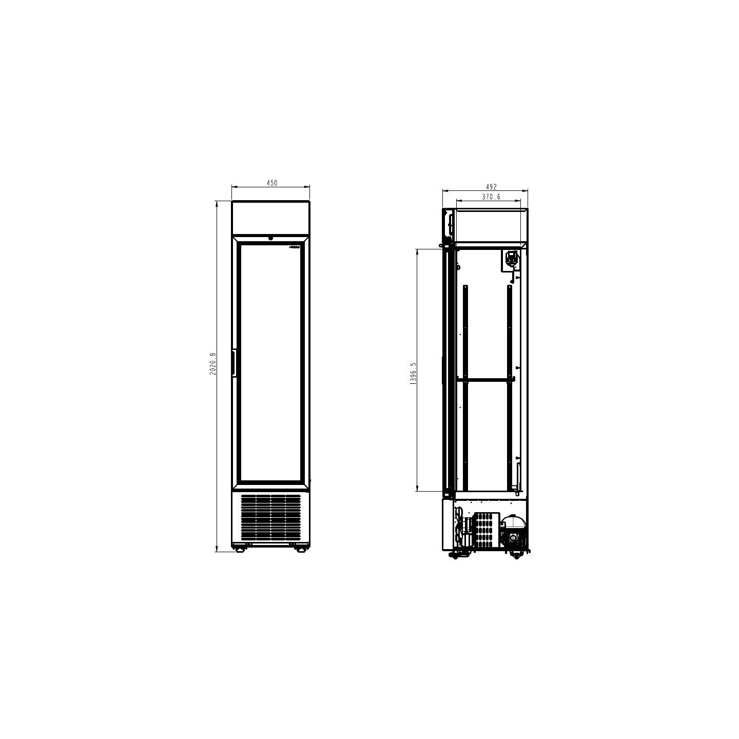 Réfrigérateur 1 Porte Verre Noir Combisteel 7464.0200 - mondialchr.com