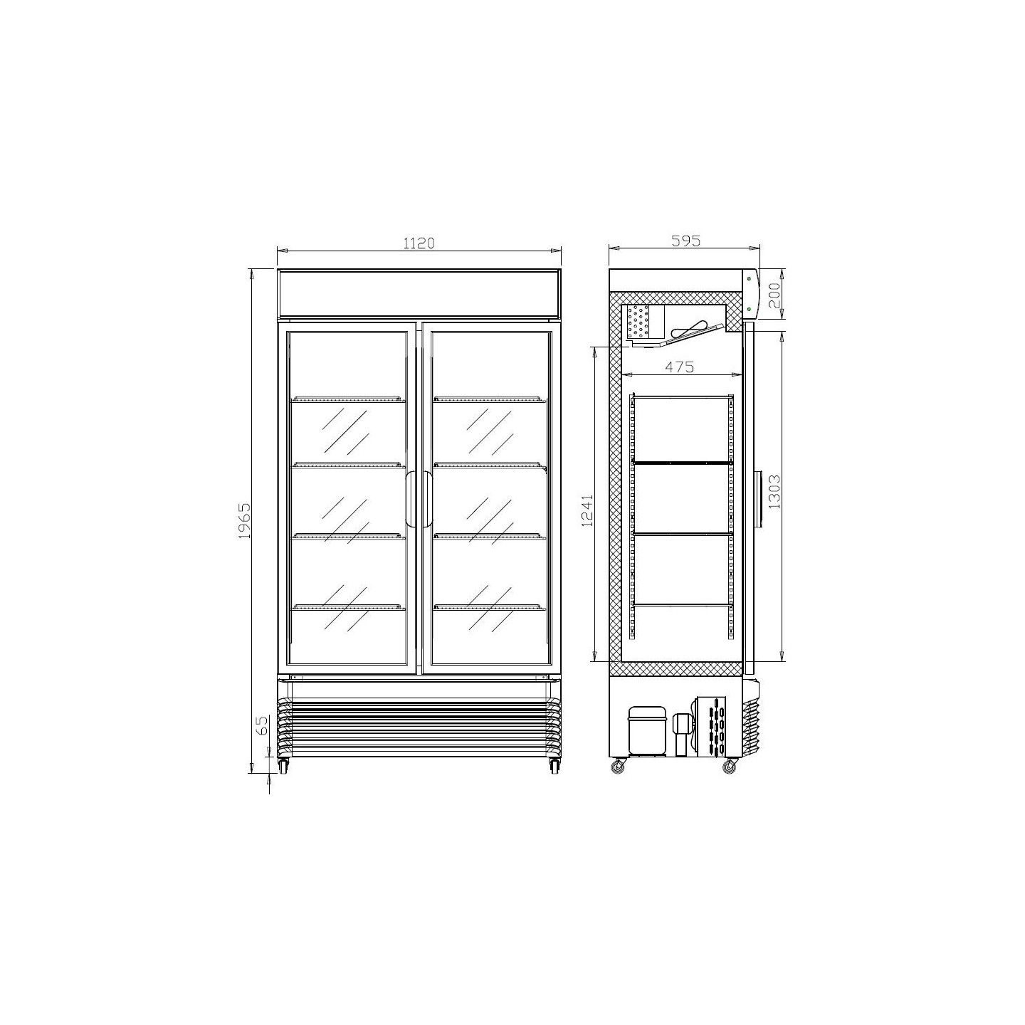 Réfrigérateur avec Portes Coulissantes Combisteel 7455.1395 - mondialchr.com