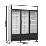 Réfrigérateur 3 portes en verre Combisteel 7455.2110 - mondialchr.com