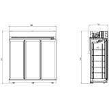 Réfrigérateur 3 portes en verre Combisteel 7455.2415 - mondialchr.com