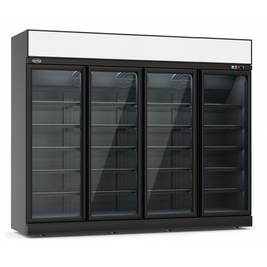 Congélateur 4 portes en verre noir Combisteel 7455.2445-mondialchr.com