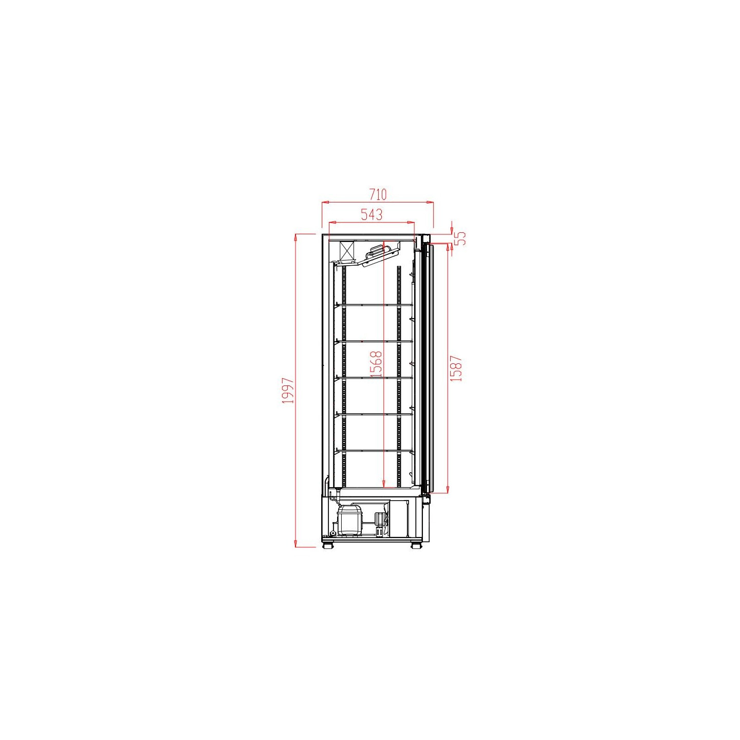 Congélateur 1 porte en verre Combisteel 7455.2214 Pro - mondialchr.com