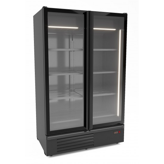 Congélateur 2 portes en verre noir Combisteel 7072.1140-mondialchr.com