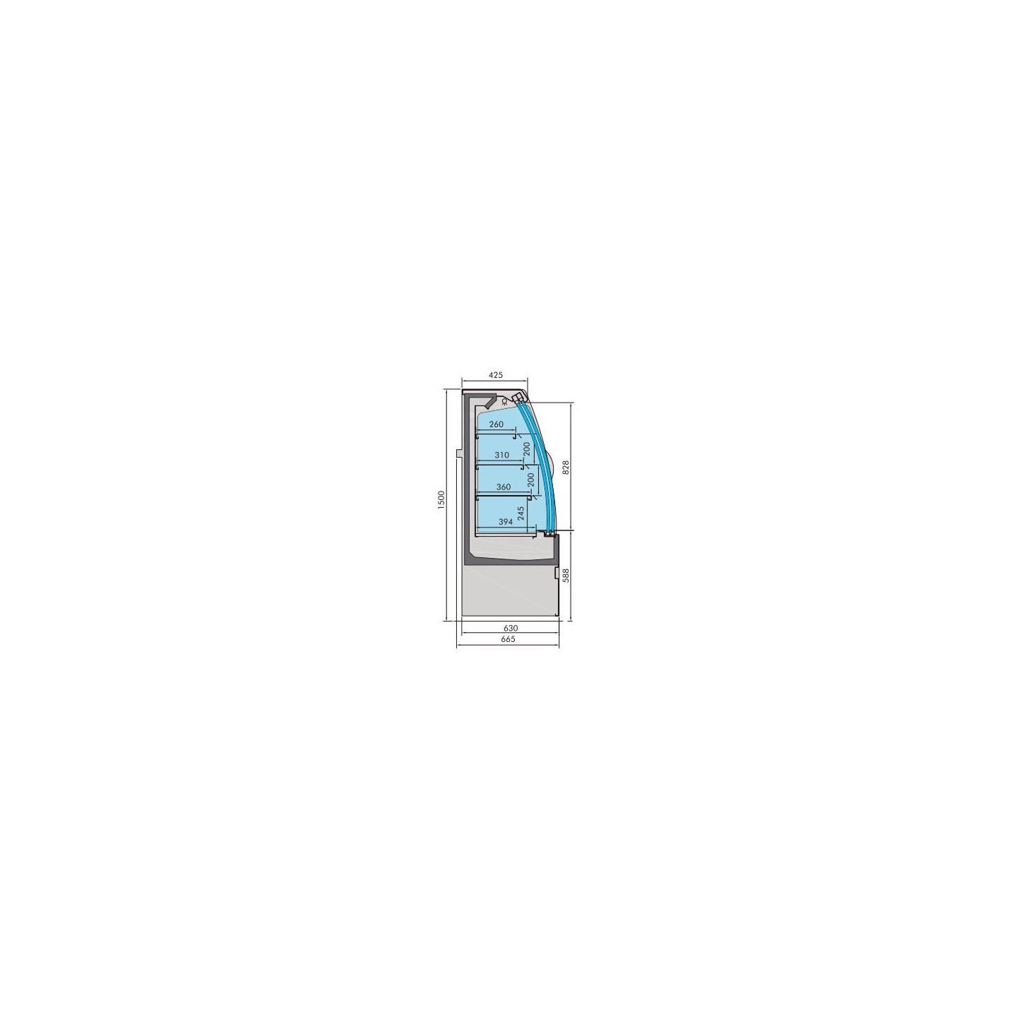Vitrine réfrigérée NOAH 1.9 m Combisteel 7350.0030 - mondialchr.com
