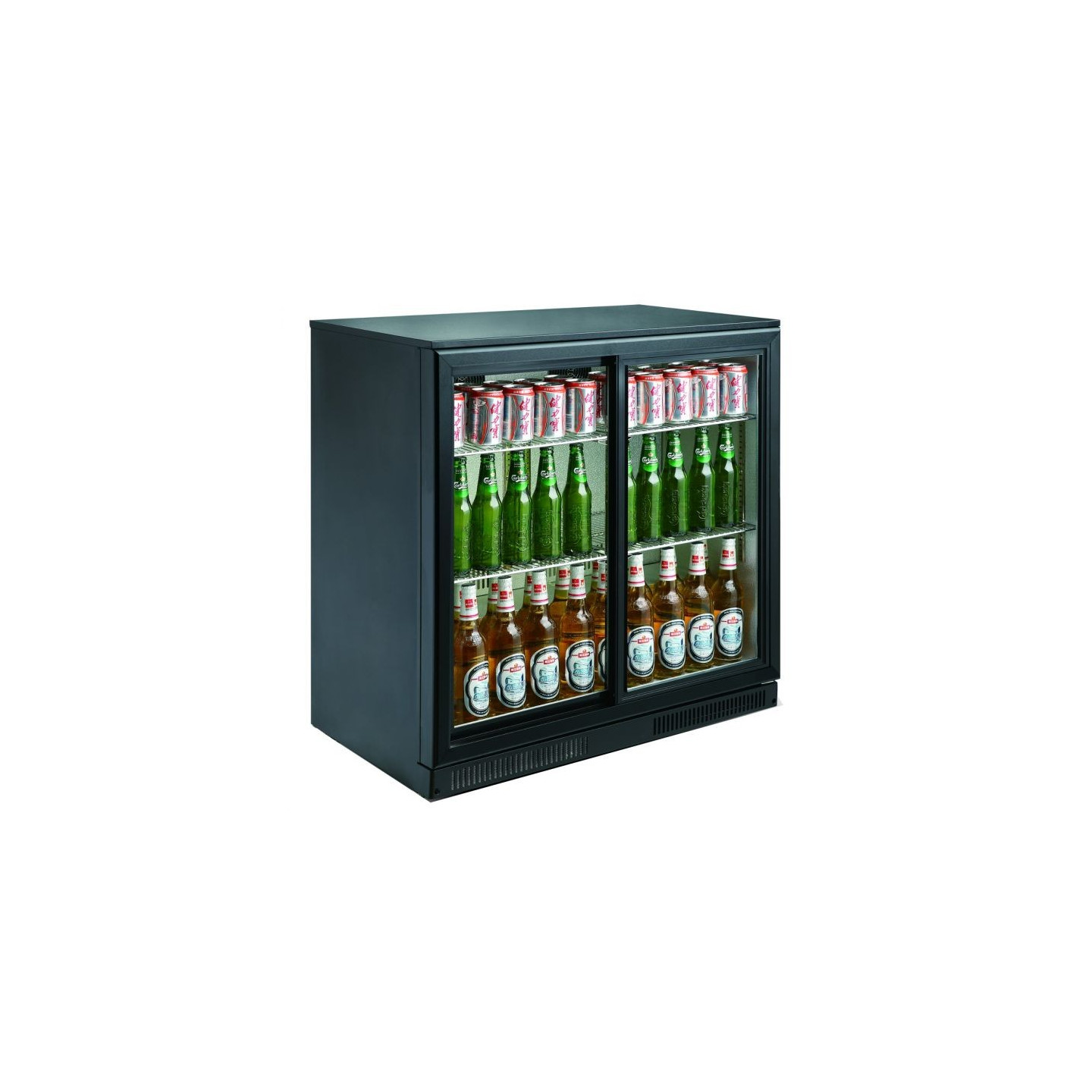 Arrière-bar réfrigéré noir 2 portes Combisteel 7455.1315–mondialchr.com