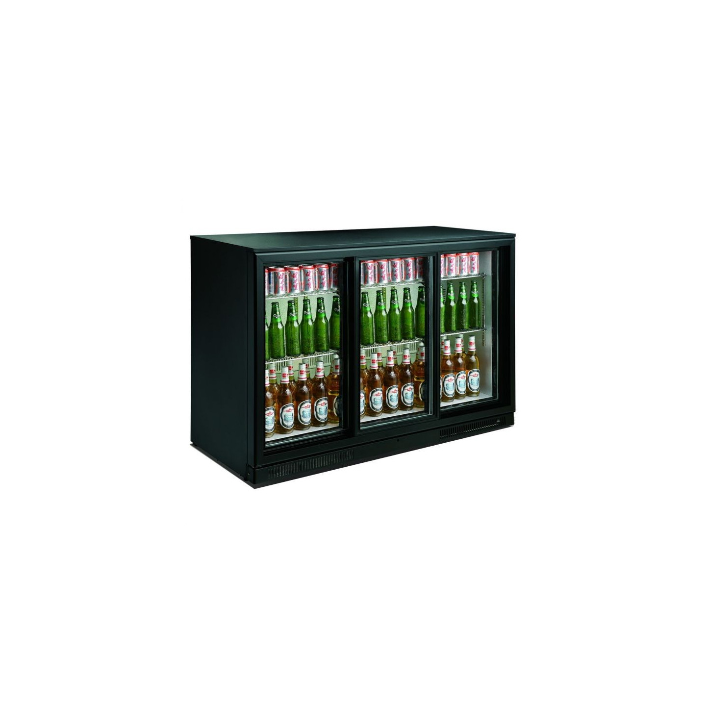 Arrière-bar réfrigéré noir 3 portes Combisteel 7455.1320–mondialchr.com