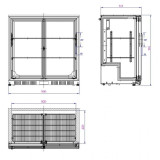 Arrière-bar réfrigéré noir 2 portes Combisteel 7527.0020–mondialchr.com