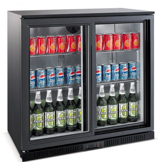 Arrière-bar réfrigéré noir 2 portes Combisteel 7527.0020–mondialchr.com