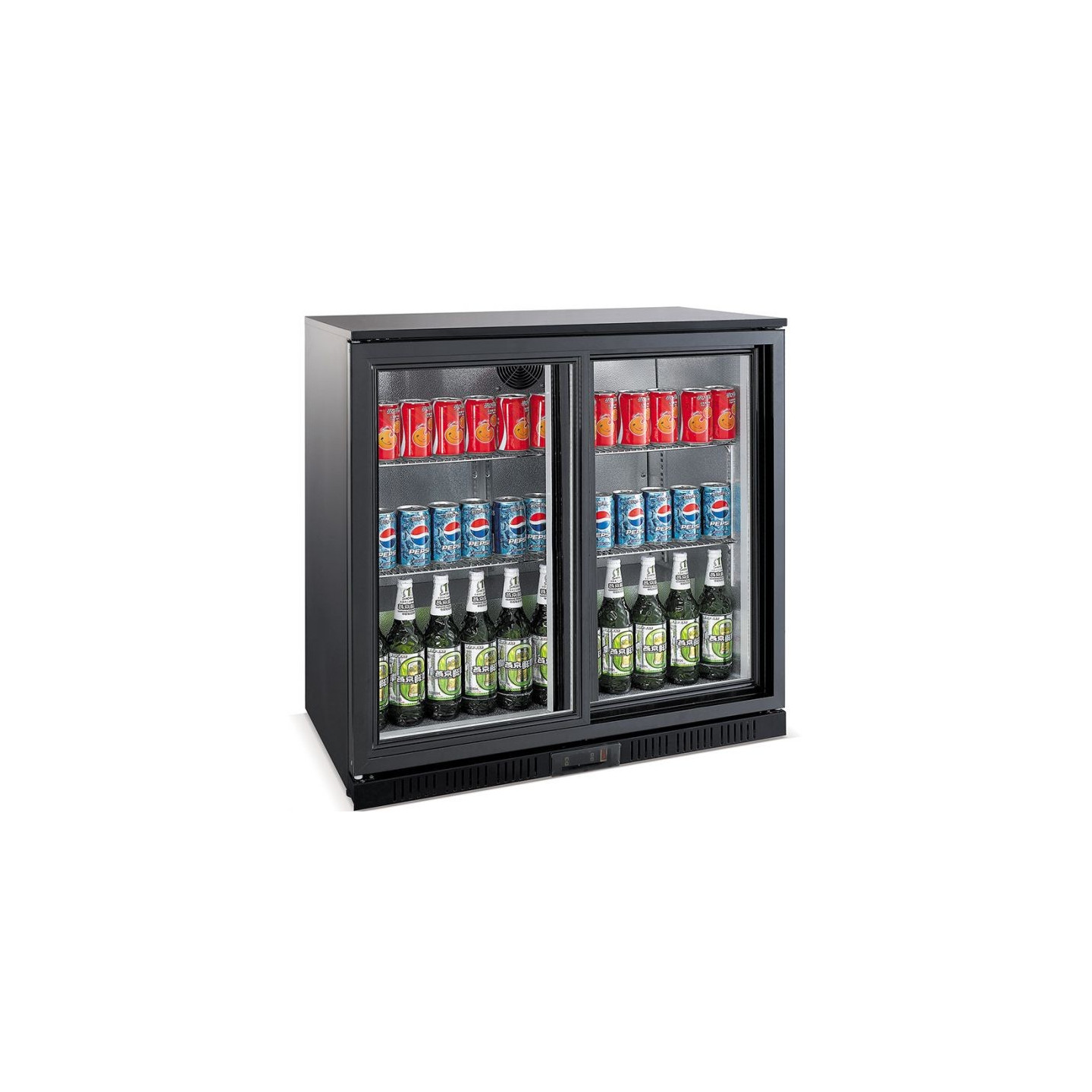 Arrière-bar réfrigéré noir 2 portes Combisteel 7527.0020–mondialchr.com