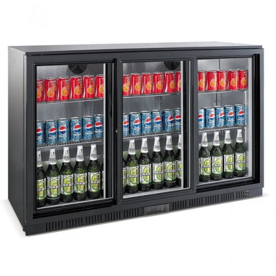 Arrière-bar réfrigéré noir 3 portes Combisteel 7527.0025–mondialchr.com