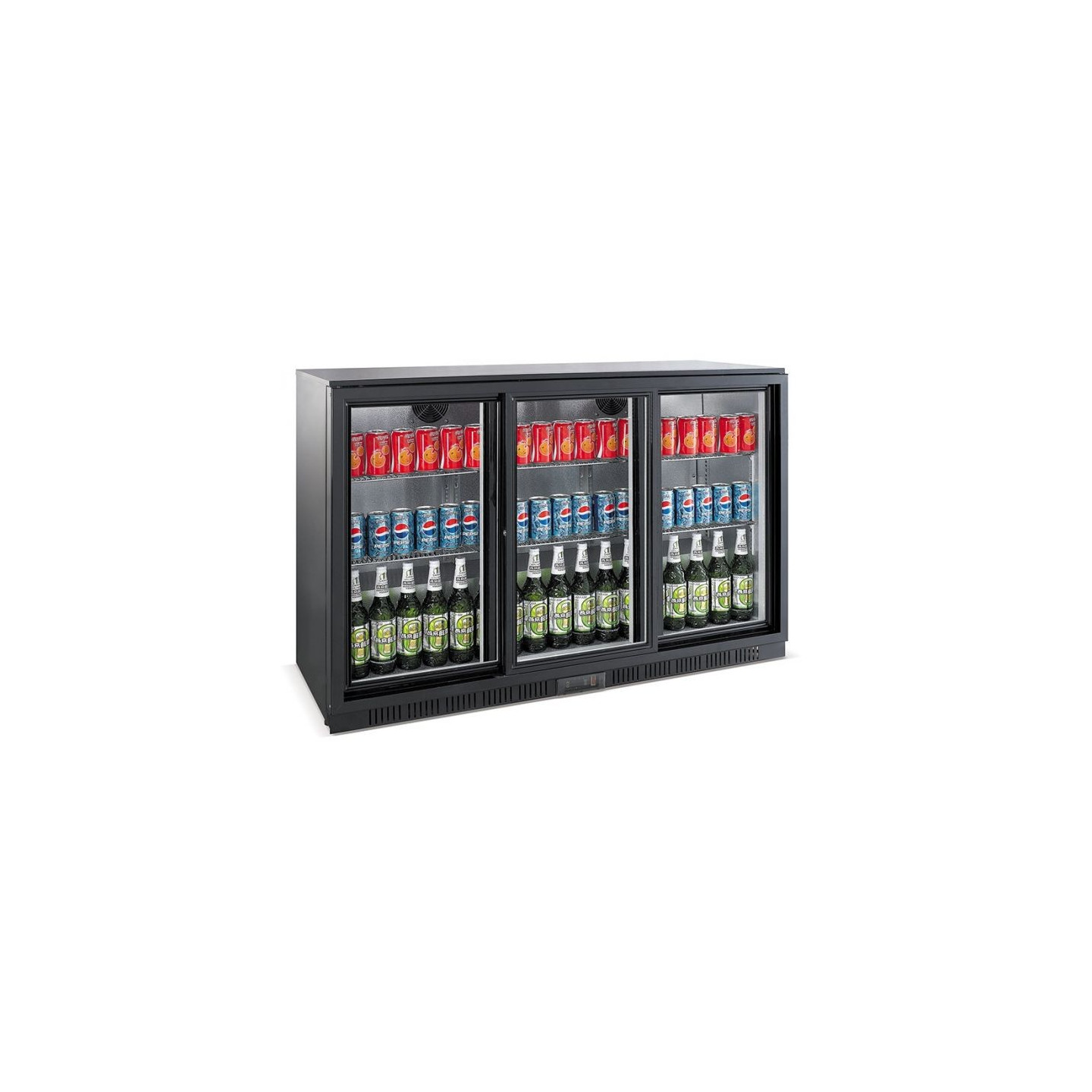 Arrière-bar réfrigéré noir 3 portes Combisteel 7527.0025–mondialchr.com
