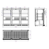 Arrière-bar réfrigéré noir 3 portes Combisteel 7527.0015–mondialchr.com