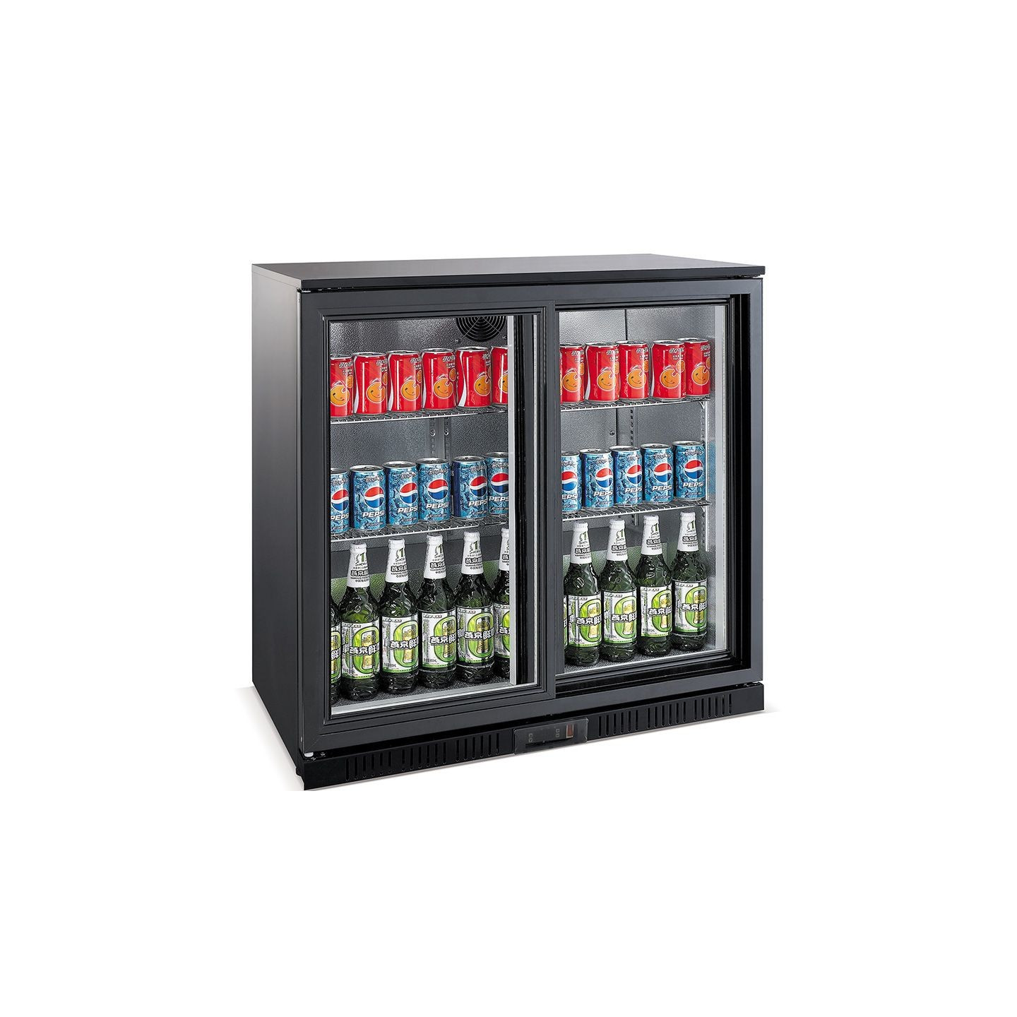 Arrière-bar réfrigéré noir 2 portes Combisteel 7527.0045–mondialchr.com
