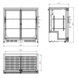 Arrière-bar réfrigéré noir 2 portes Combisteel 7527.0045–mondialchr.com