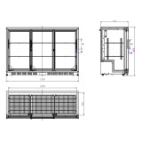 Arrière-bar réfrigéré noir 3 portes Combisteel 7527.0050–mondialchr.com