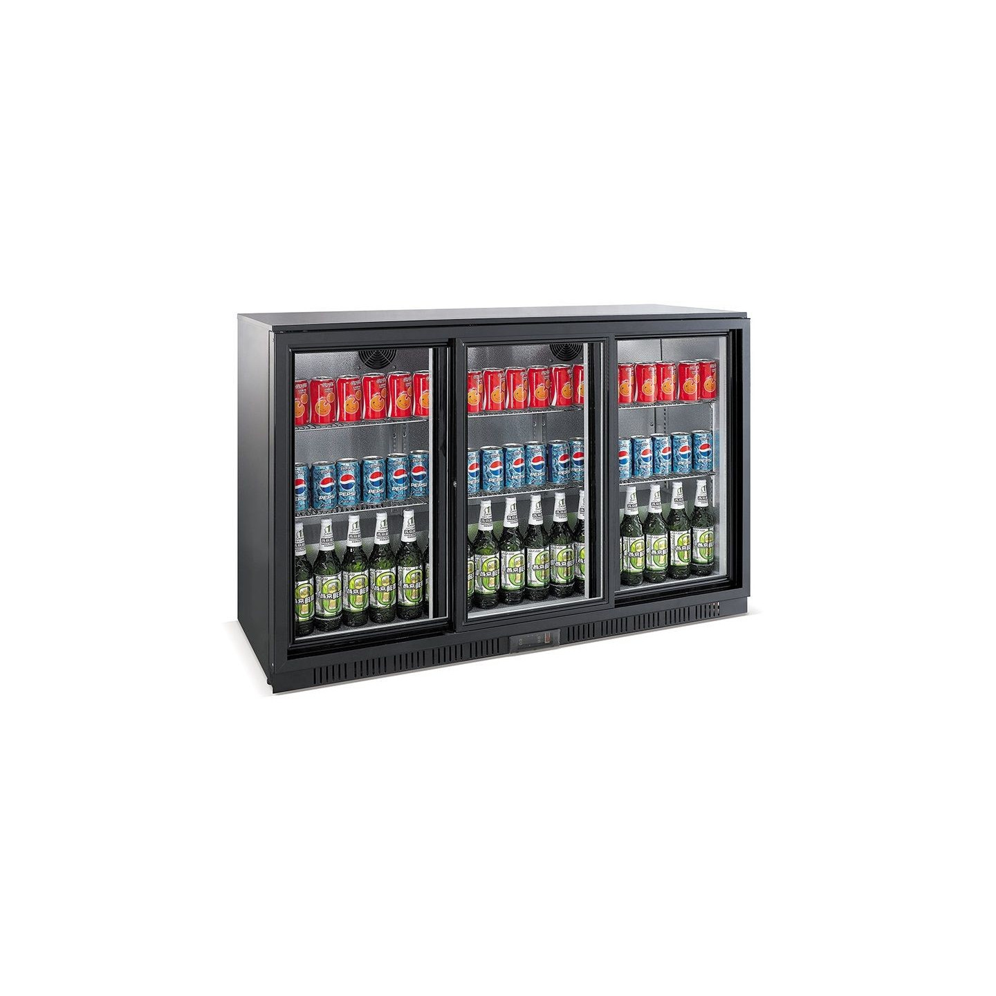 Arrière-bar réfrigéré noir 3 portes Combisteel 7527.0050–mondialchr.com