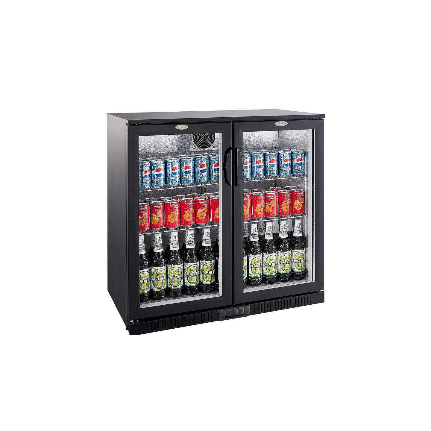 Arrière-bar réfrigéré noir 2 portes Combisteel 7527.0035–mondialchr.com
