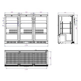 Arrière-bar réfrigéré noir 3 portes Combisteel 7527.0040–mondialchr.com