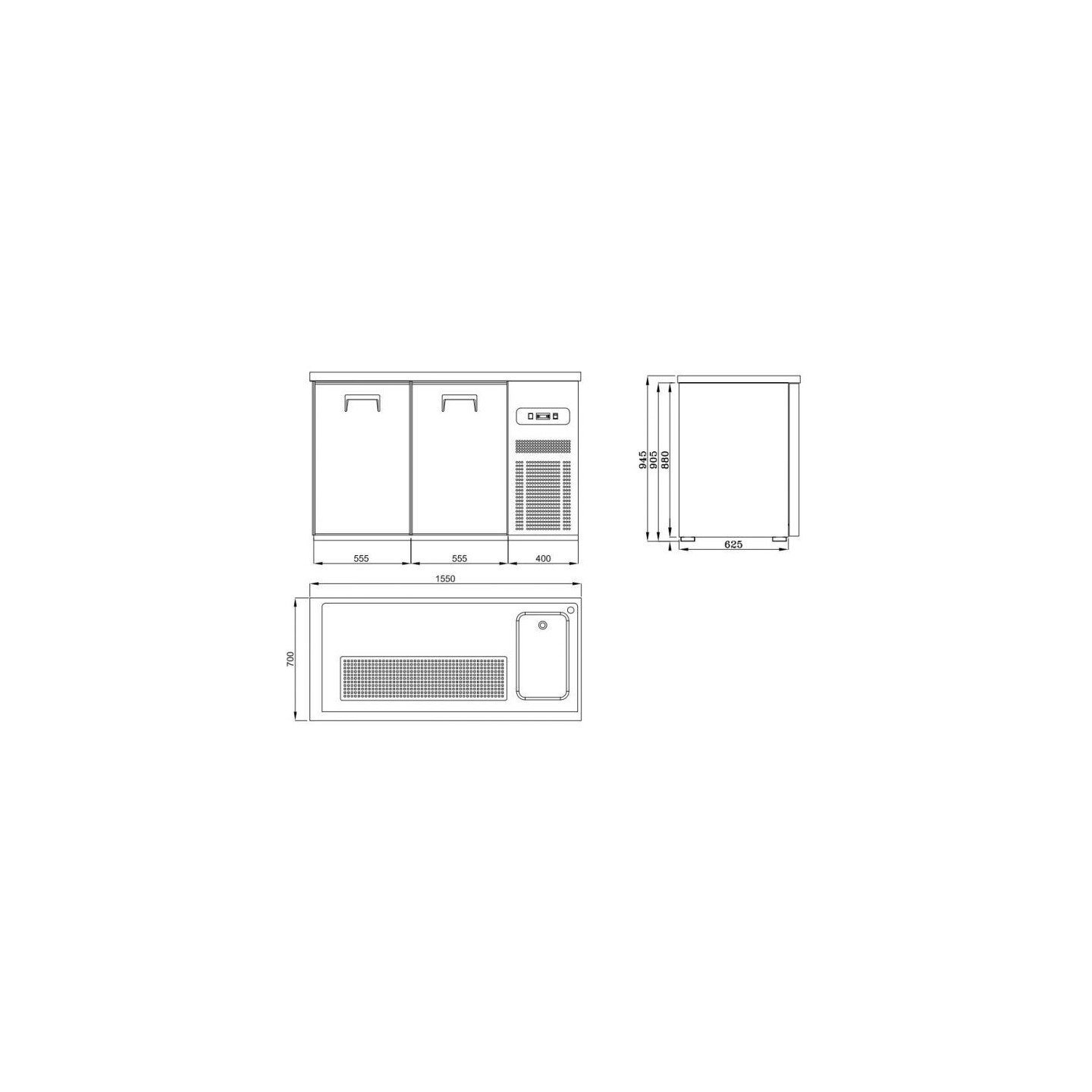 Refroidisseur de bière 2 portes Pro L1550 Combisteel -mondialchr.com