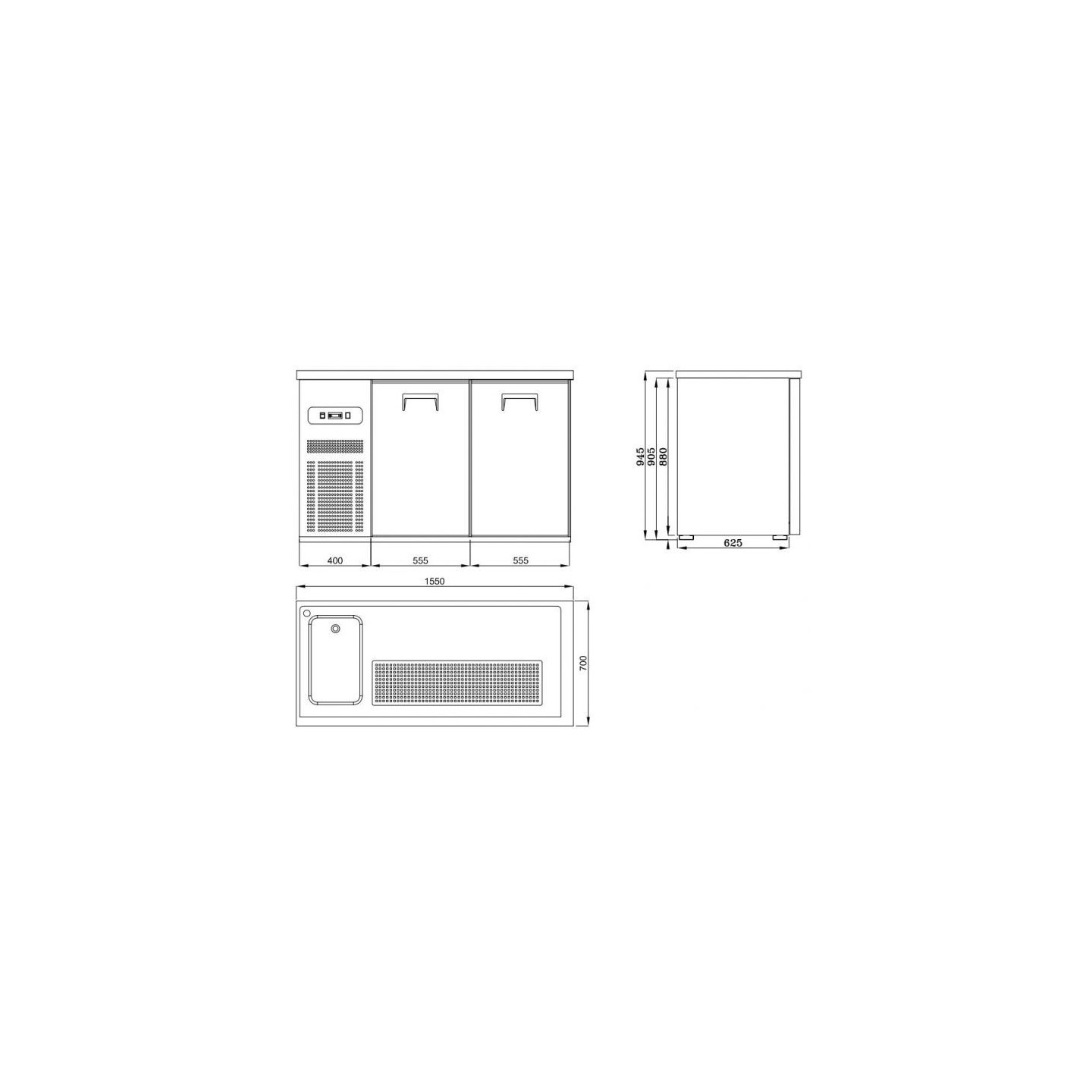 Refroidisseur de bière 2 portes 1L Pro Combisteel-mondialchr.com