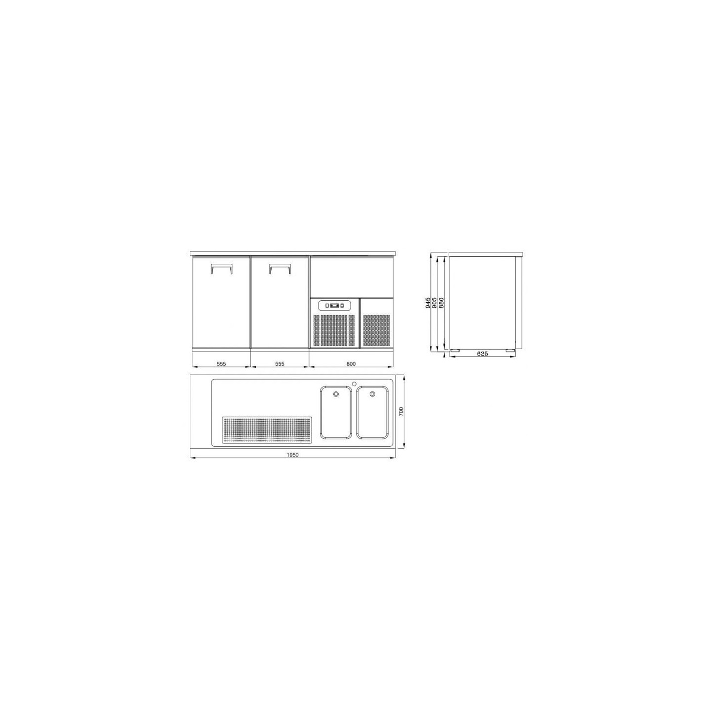 Refroidisseur de Bière 2 Portes Combisteel 7489.5320  - mondialchr.com