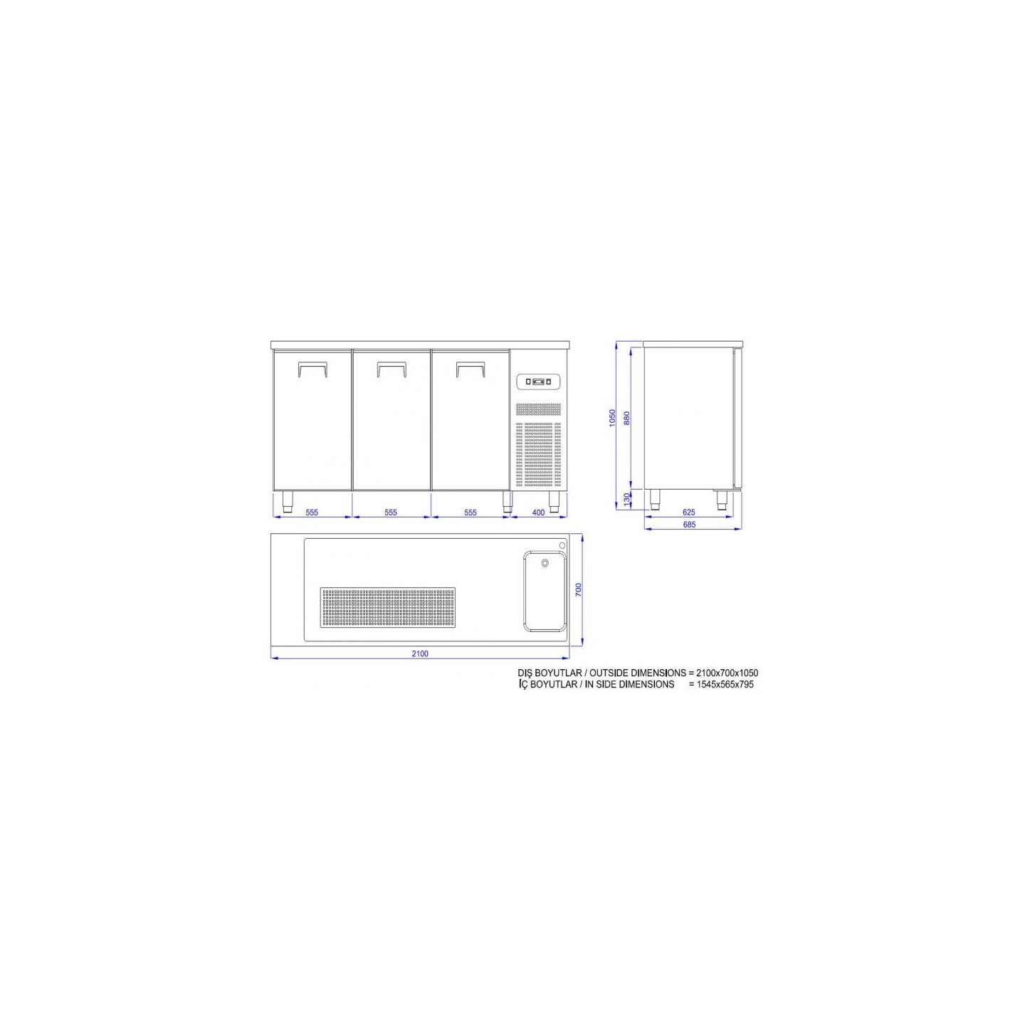 Refroidisseur de bière 3 portes 1R Combisteel L2100 - mondialchr.com