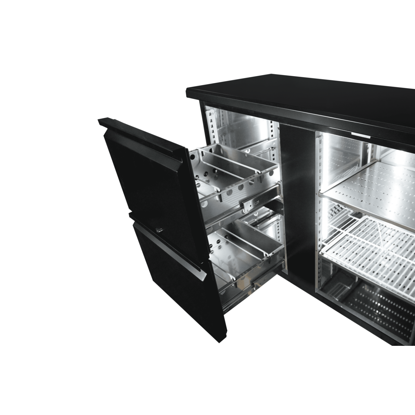 Arrière-bar réfrigéré noir 1 porte Combisteel 7450.0316–mondialchr.com