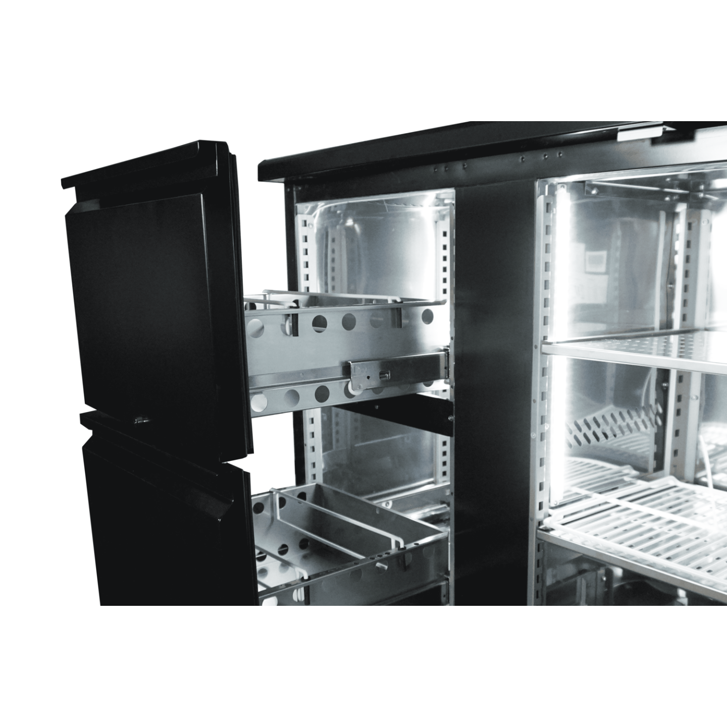 Arrière-bar réfrigéré noir 1 porte Combisteel 7450.0316–mondialchr.com