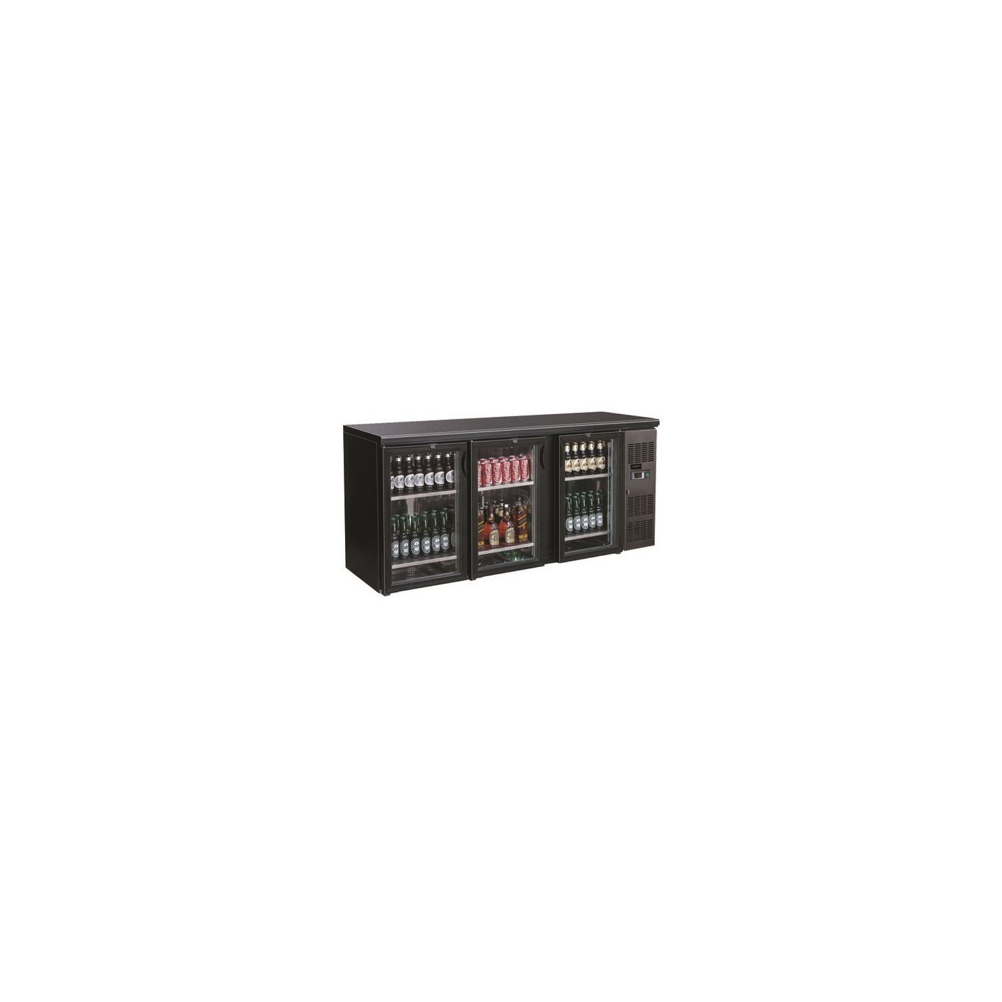 Arrière-bar réfrigéré noir 3 portes Combisteel 7450.0340–mondialchr.com