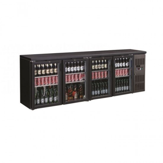 Arrière-bar réfrigéré noir 4 portes Combisteel 7450.0345–mondialchr.com