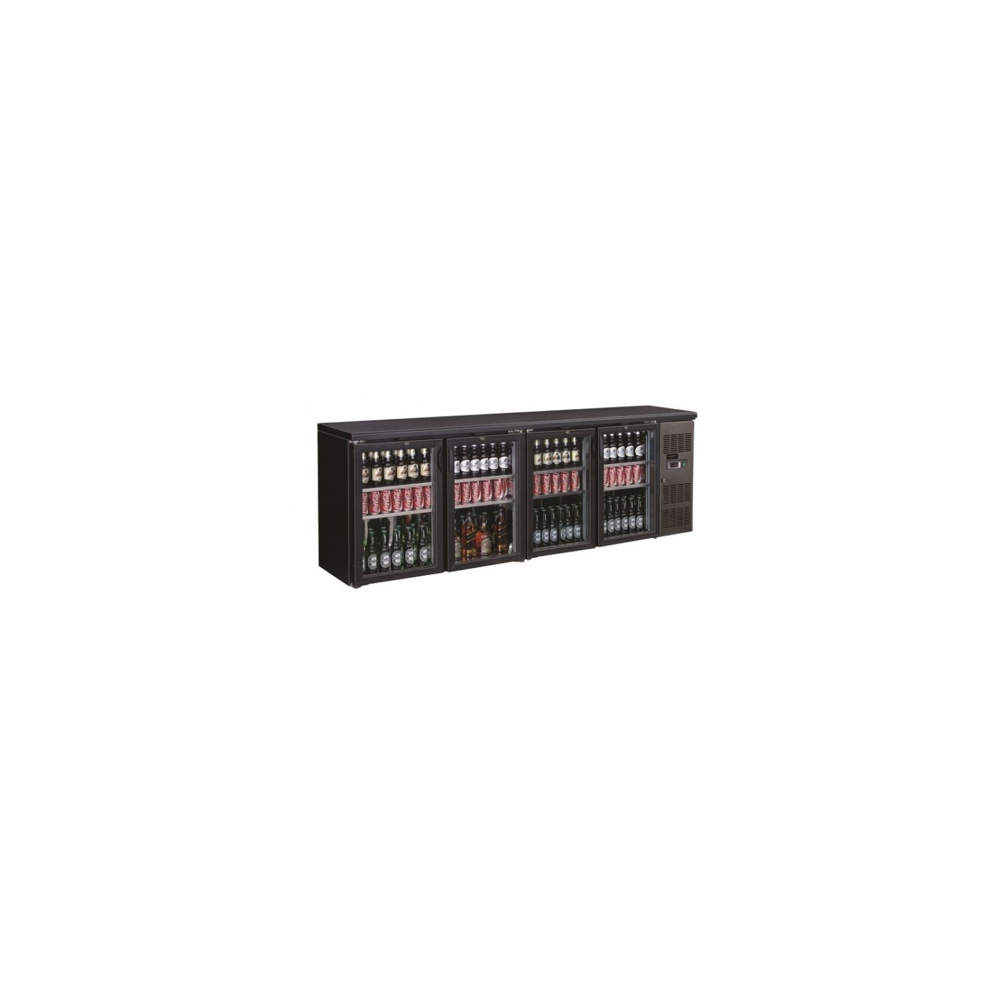 Arrière-bar réfrigéré noir 4 portes Combisteel 7450.0345–mondialchr.com