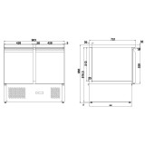 Table réfrigérée 2 portes L900 mm Combisteel 7950.0106–mondialchr.com