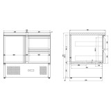 Table réfrigérée 1 porte /2 tiroirs Combisteel 7950.0108–mondialchr.com