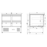 Table réfrigérée 4 tiroirs L900mm  Combisteel 7950.0110–mondialchr.com