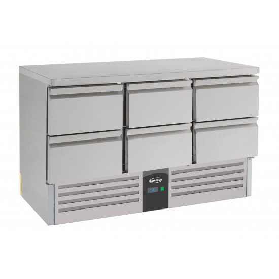 Table réfrigérée 6 tiroirs L1365mm Combisteel 7950.0113–mondialchr.com