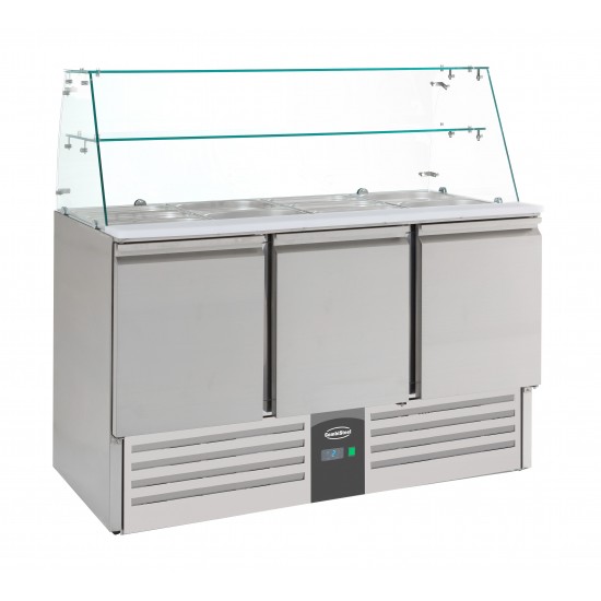 Saladette réfrigérée vitrée 3portes Combisteel 7950.0405–mondialchr.com