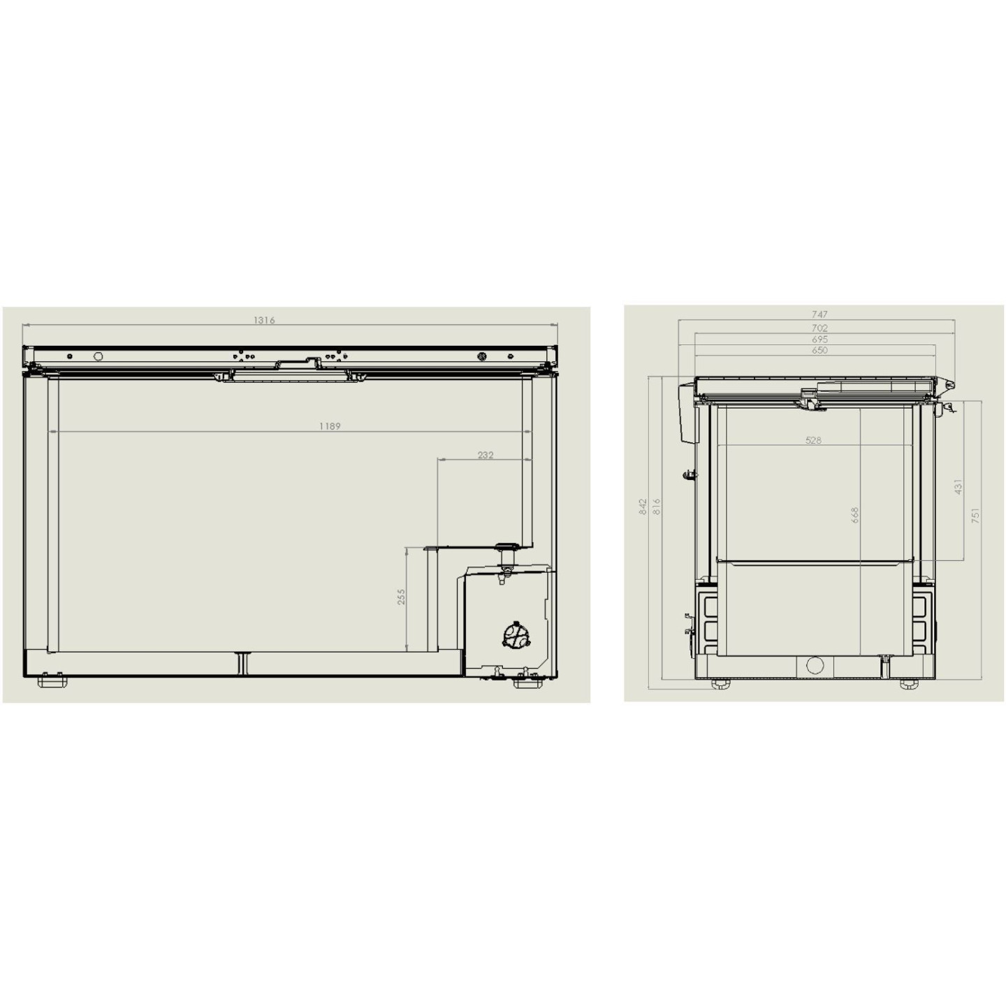 Congélateur bahut 407L inox L1316mm Combisteel 7151.1110–mondialchr.com
