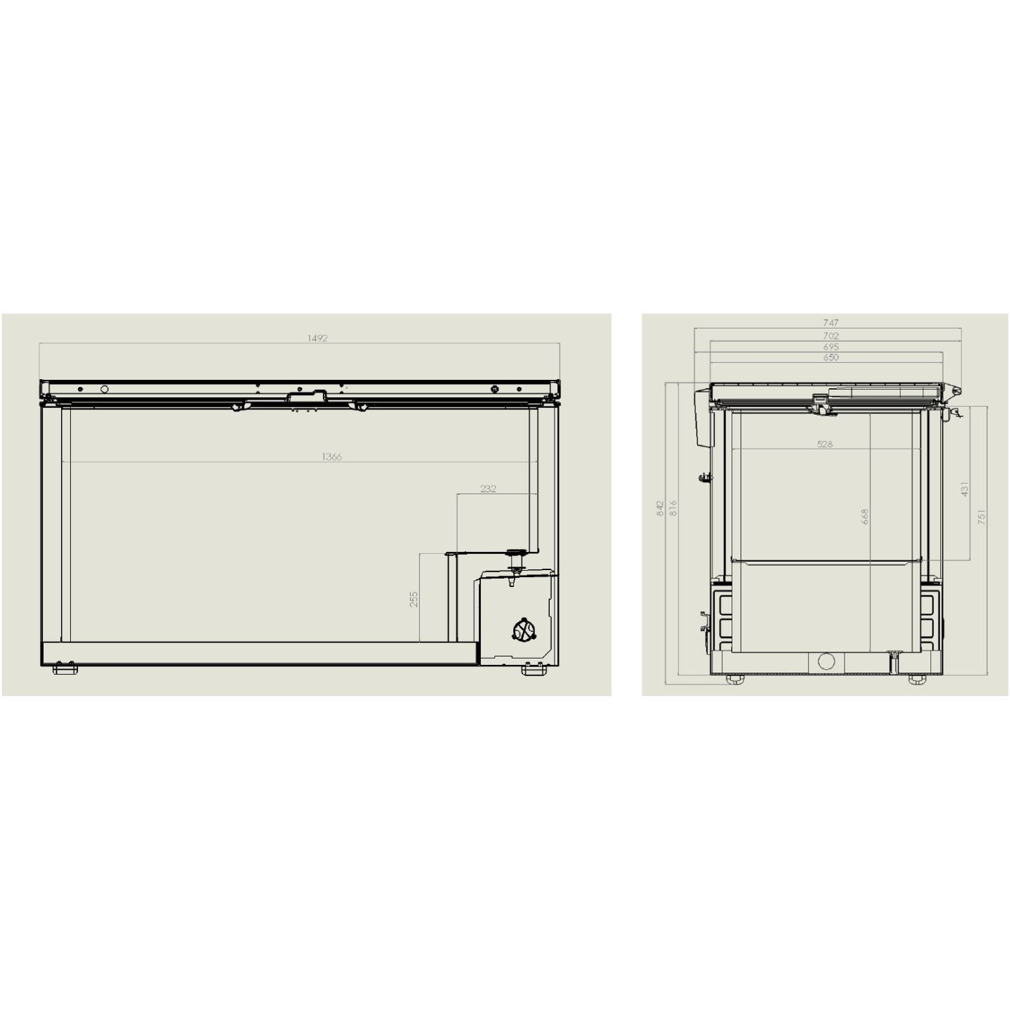 Congélateur bahut 469L inox L1492mm Combisteel 7151.1115–mondialchr.com