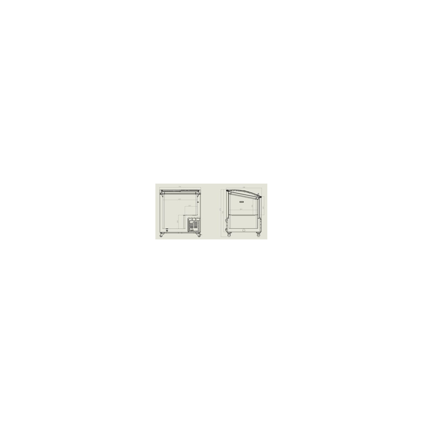 Congélateur bahut 198L vitré L767mm Combisteel 7151.1000–mondialchr.com