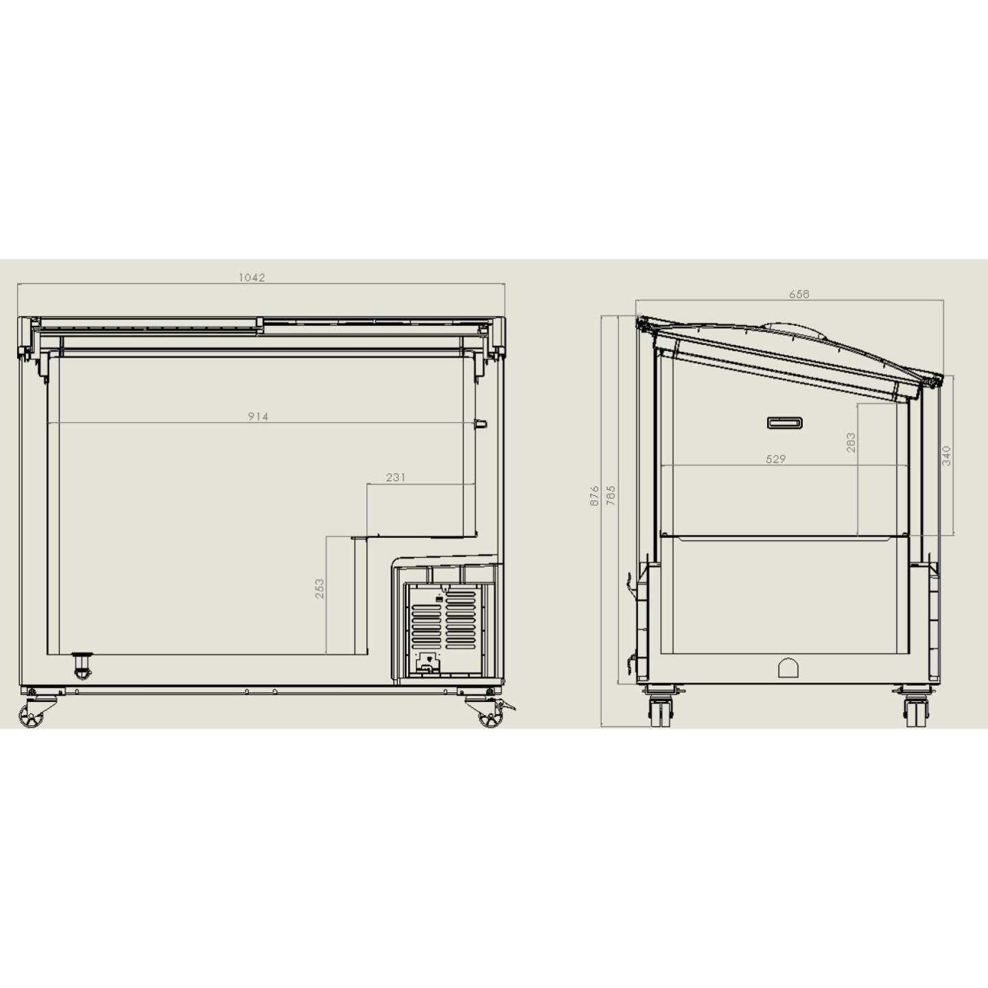 Congélateur bahut 297 L avec vitré Combisteel 7151.1005–mondialchr.com