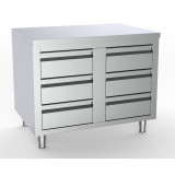 Table de travail inox 6 tiroirs Combisteel 7333.0284–mondialchr.com