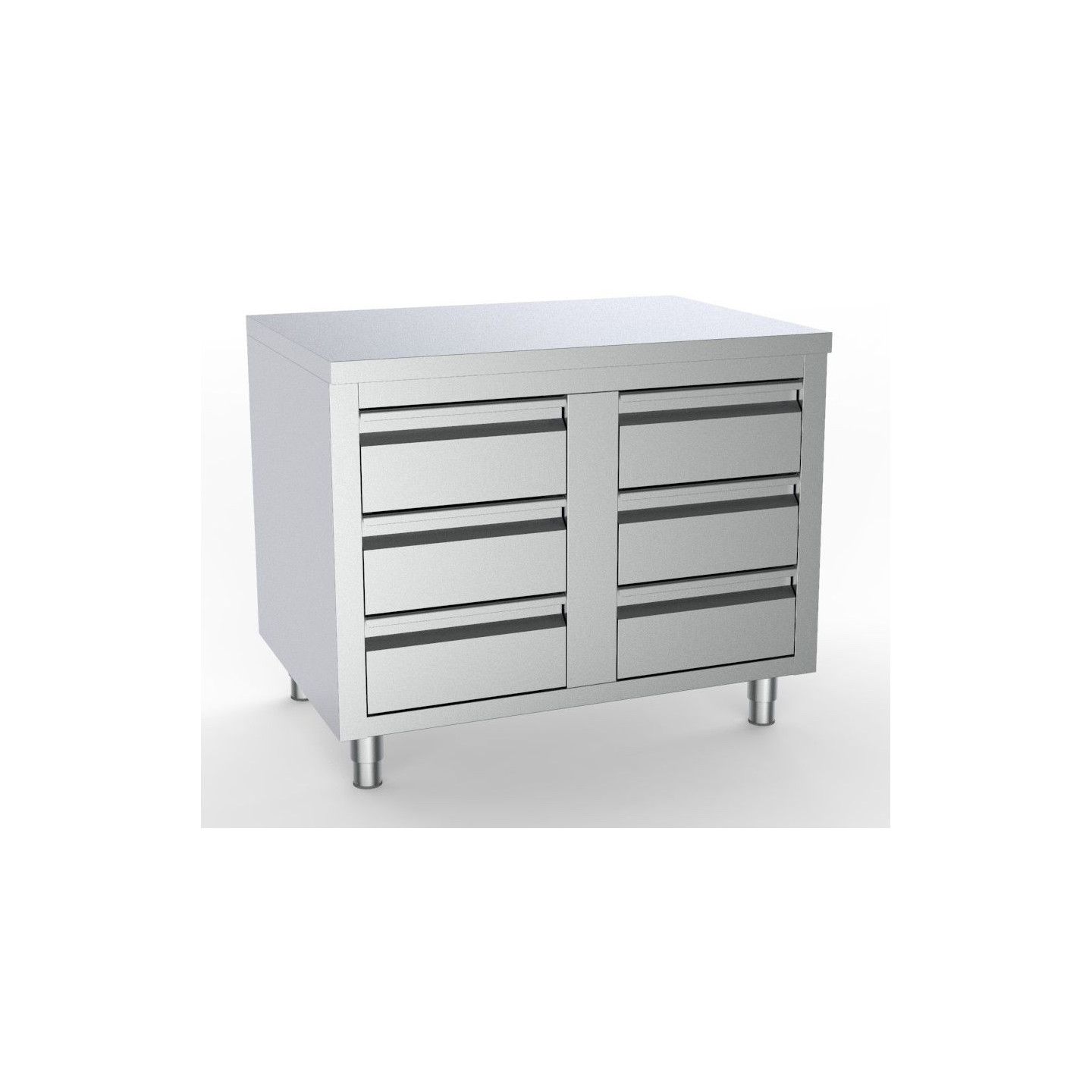 Table de travail inox 6 tiroirs Combisteel 7333.0284–mondialchr.com