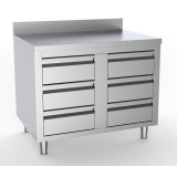 Table de travail inox 6 tiroirs  Combisteel 7333.0286–mondialchr.com