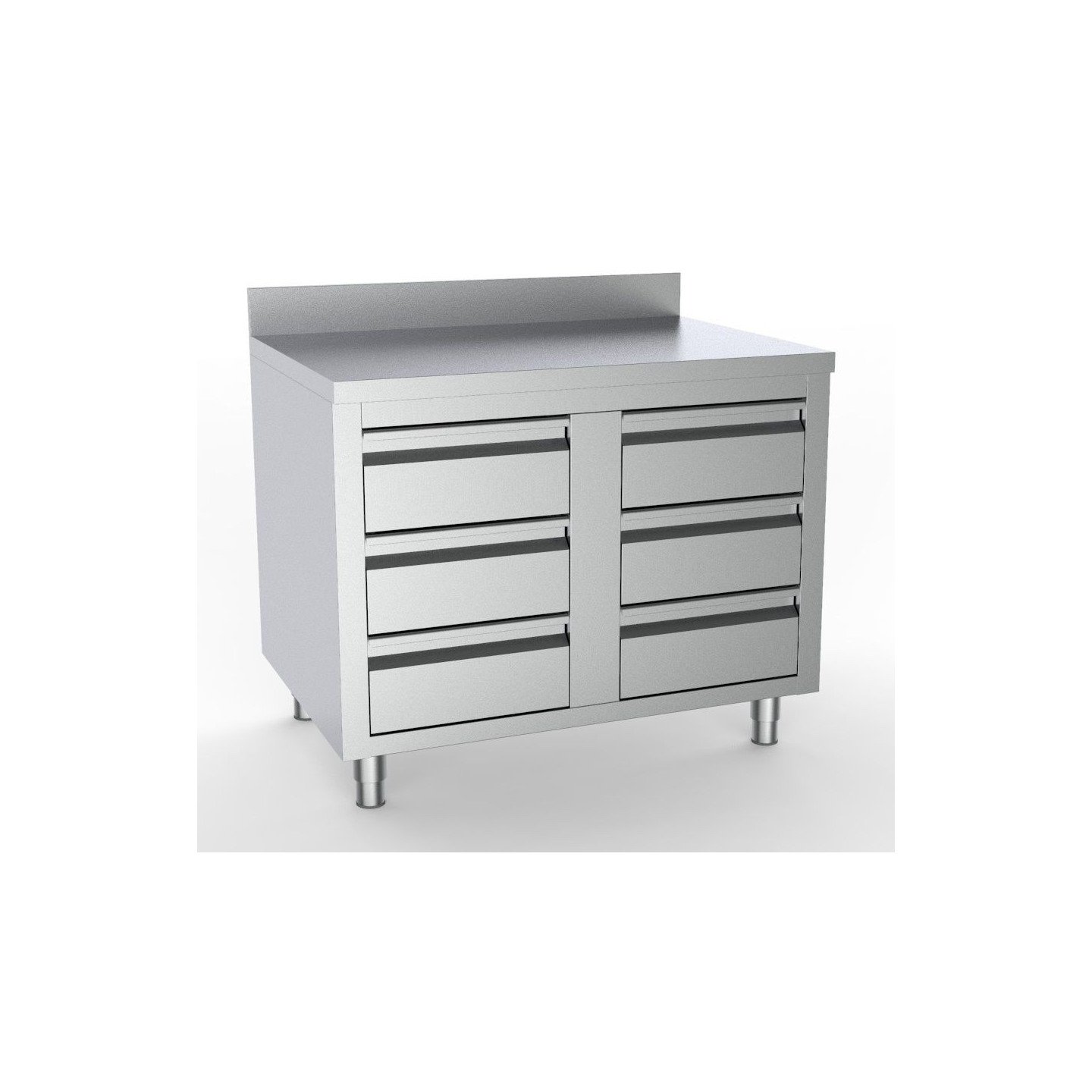 Table de travail inox 6 tiroirs  Combisteel 7333.0286–mondialchr.com